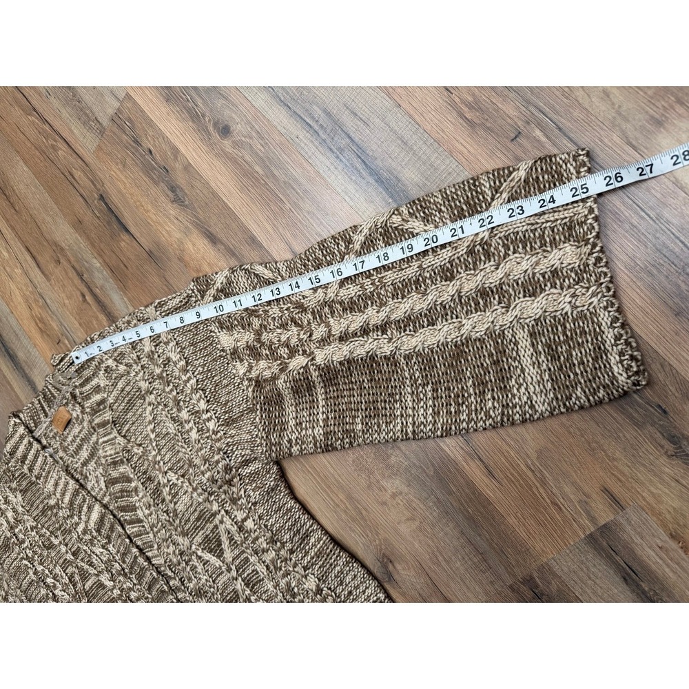 NEW POL Cable Knit Cardigan Oversized Chunky Marled Brown Open Front Sweater - Picture 9 of 9